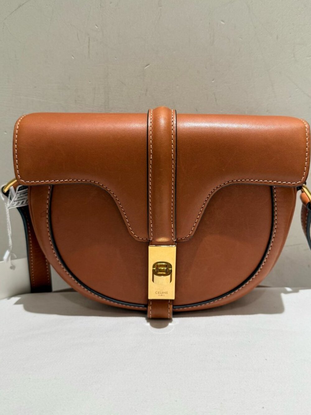 Celine Besace 16 Brown Calfskin Saddle Crossbody Bag